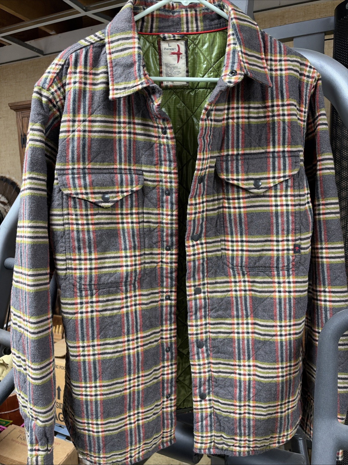 Relwen Quilted Flannel Shirt Jacket Relwen Quilted Flannel Shirt Jacket