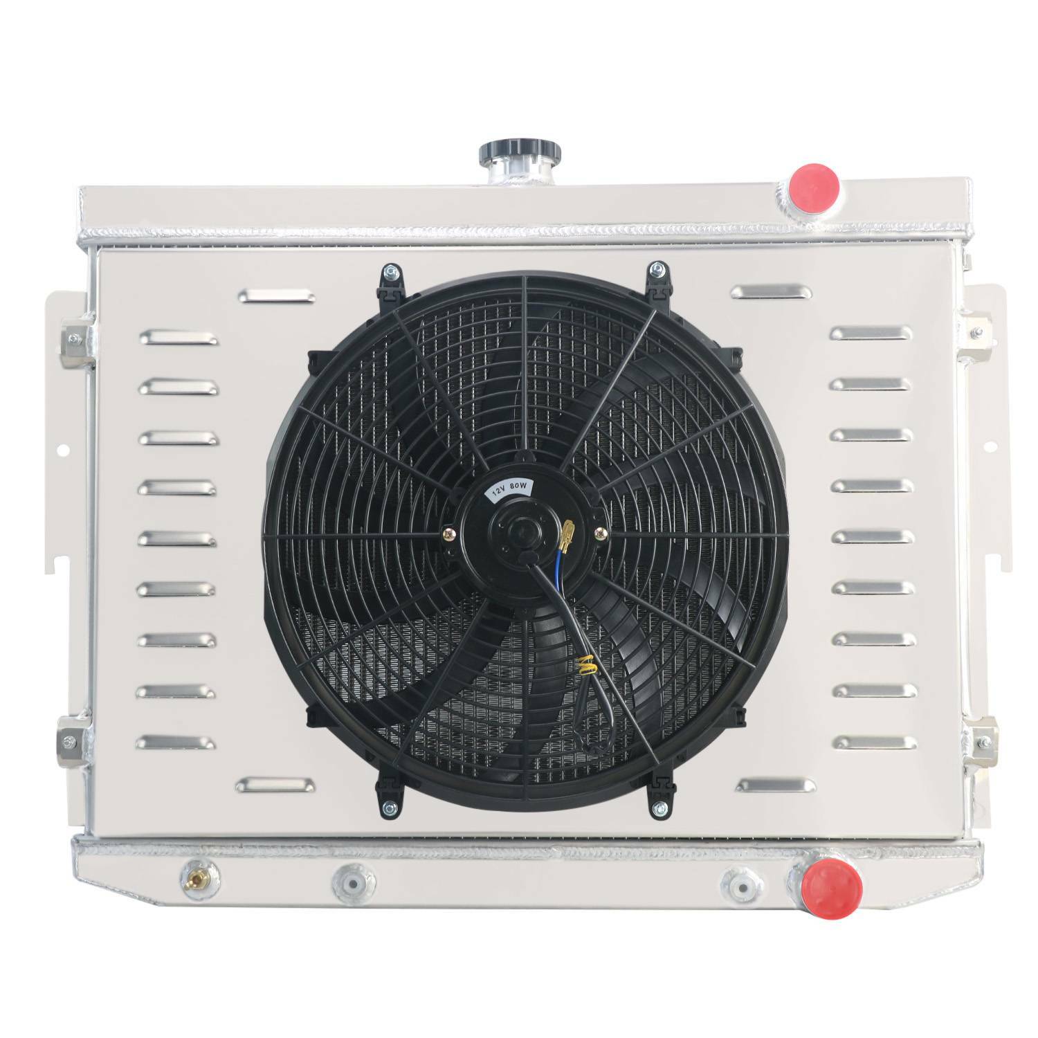 For 1973-1978 Dodge Mopar Plymouth Chrysler 7.2L 3-Row Radiator with Shroud Fan