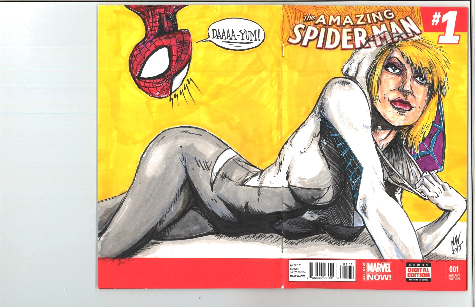 Juan Navarro CALIFORNIA MURALIST Original Blank Sketch Cover Art Spider-Man 1/1