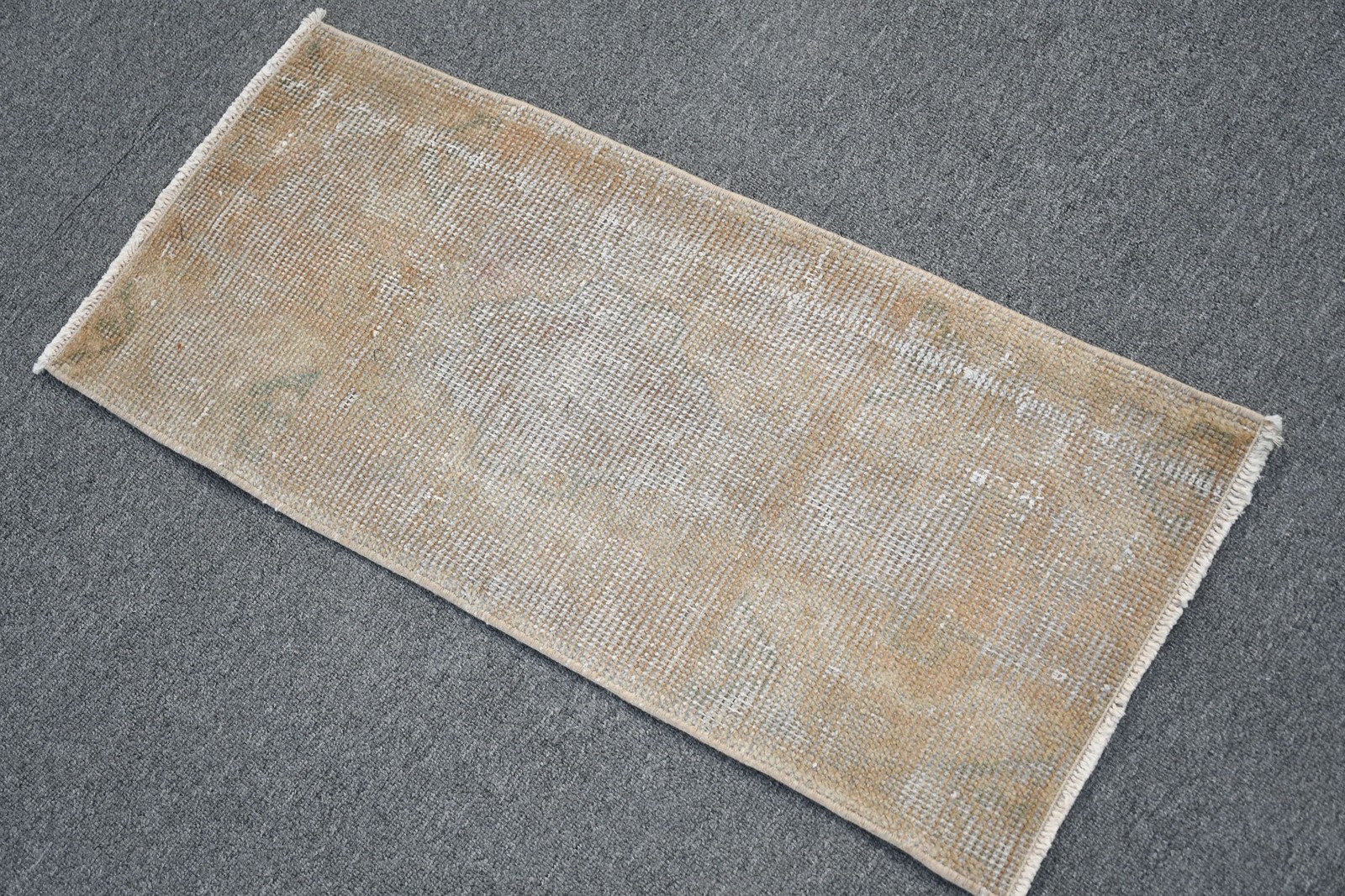 Turkish Rug, 1,2x2,7 ft Small Vintage Rug, Gray Beige Oriental Rug
