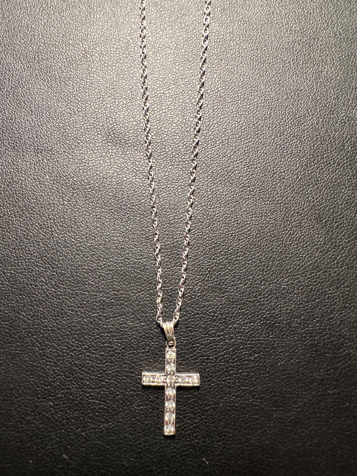 Vintage Wells Inc Sterling Silver Cross Necklace -