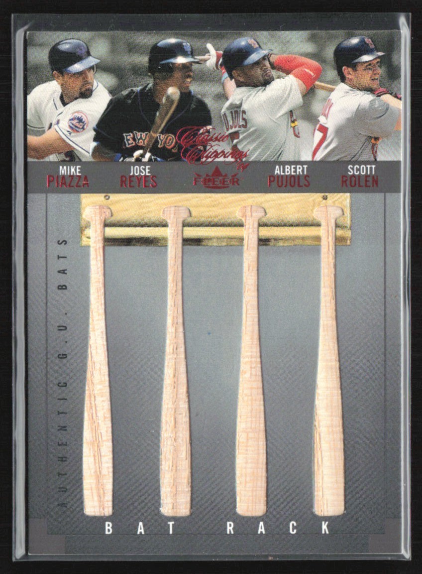 Piazza Reyes Pujols Rolen 2004 Fleer Classic Clippings Rack Red /25 Bat New York