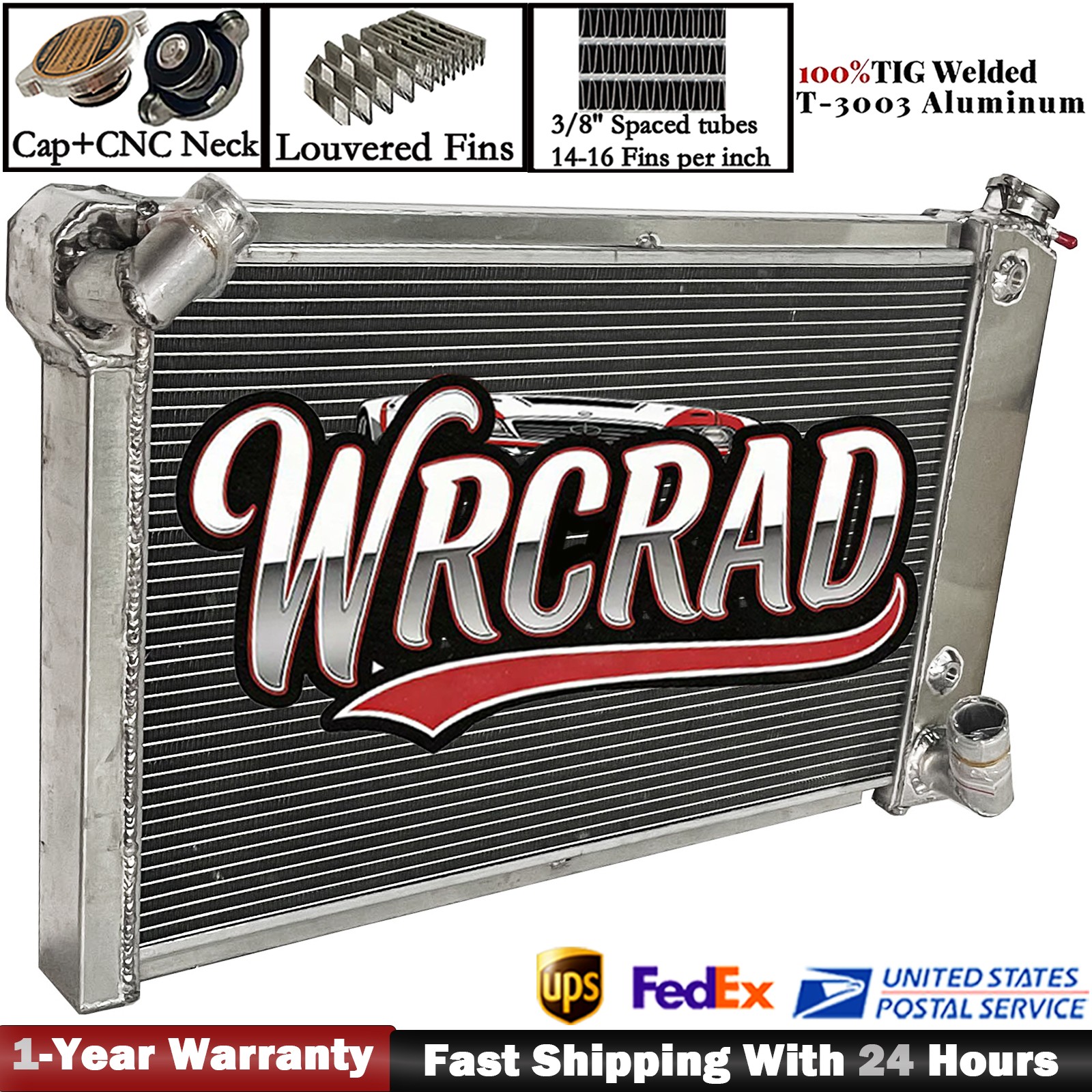 All Aluminum Radiator For 1969 1970 1971 1972 Chevy Corvette Small Block 5.7L V8