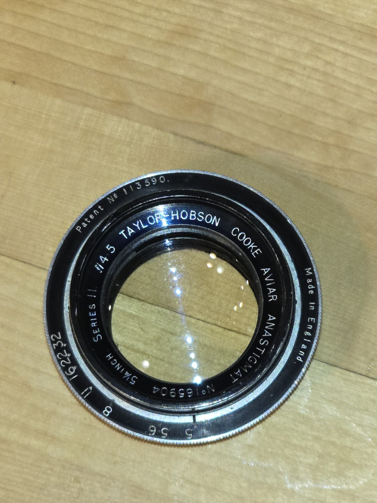 Vintage Taylor Hobson Cooke Aviar Anastigmat 5¼ Inch f/4.5 Lens England HTF