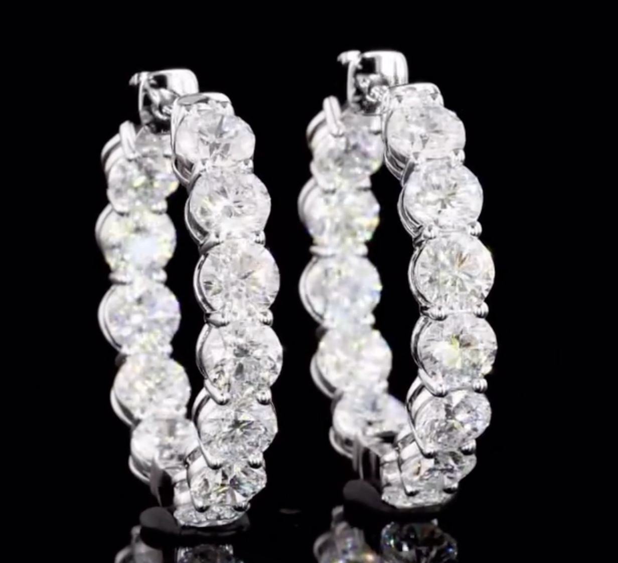 2.40 CTW Round Cut Lab-Grown Diamond Hoop Earrings – E VVS IGI Certified