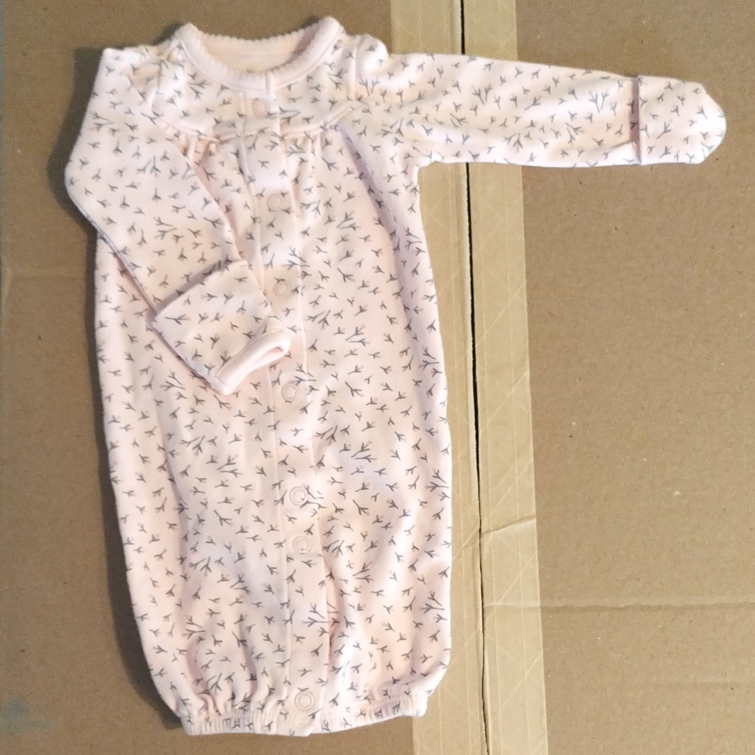 Carter's Newborn Pink Floral Footed One-Piece Coverall Sleeper Snap Cotton Carter's Newborn Pink Floral Footed One-Piece Coverall Sleeper Snap Cotton
