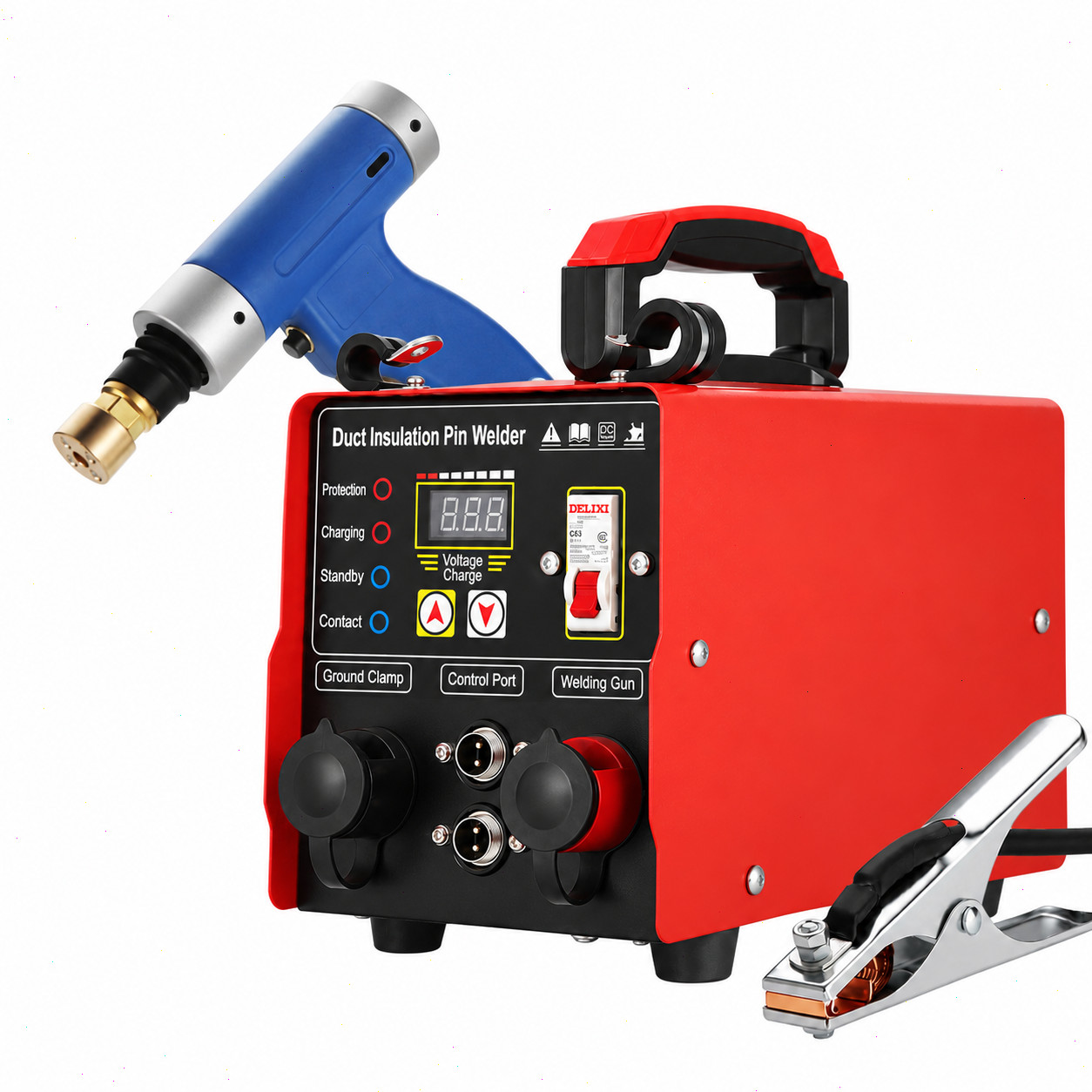 Cordless Rechargeable Cup Head Pin Welder, HVAC Duct Insulation Stud Welding