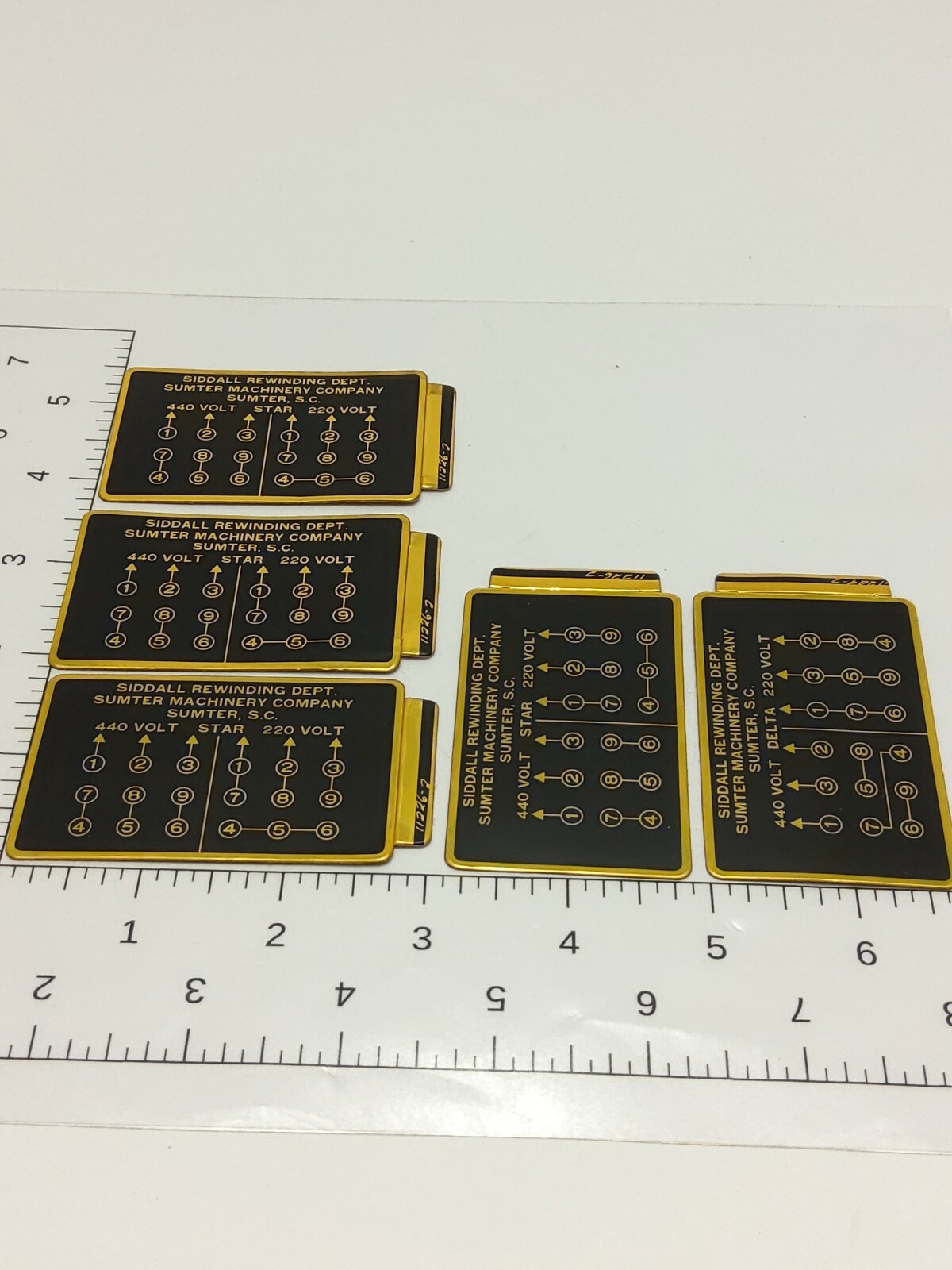 LOT OF 5 VINTAGE ELECTRIC MOTOR NAMEPLATE SELF ADHESIVE (NOS) LOT OF 5 VINTAGE ELECTRIC MOTOR NAMEPLATE SELF ADHESIVE (NOS)