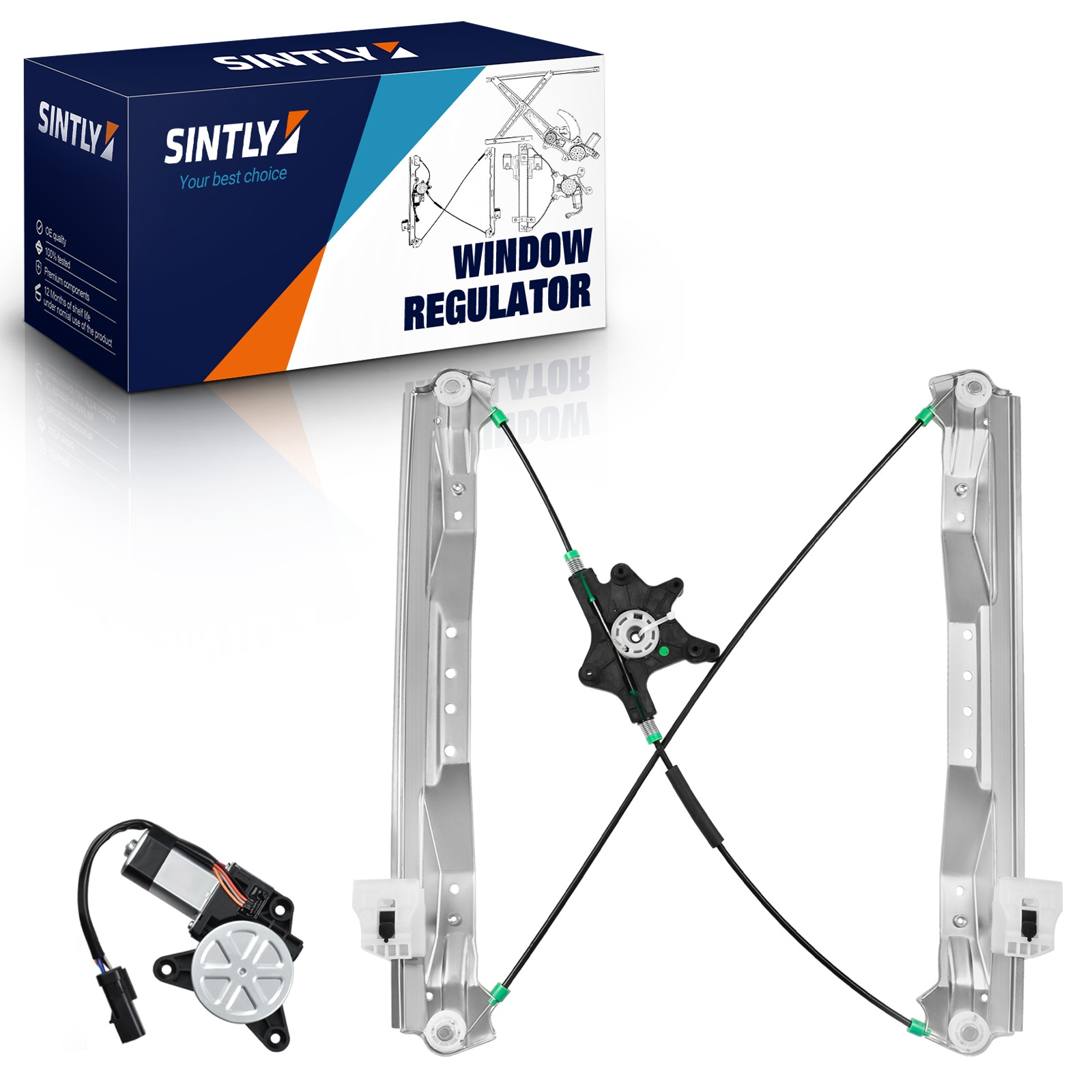 SINTLY Front Left Window Regulator w/ 6-Pin Motor for Chrysler Town & Country