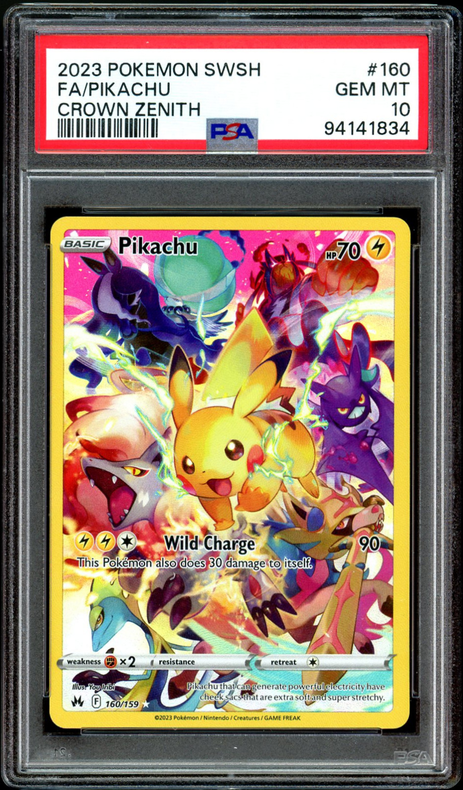2023 POKEMON SWORD & SHIELD CROWN ZENITH #160 FULL ART/PIKACHU PSA 10 2023 POKEMON SWORD & SHIELD CROWN ZENITH #160 FULL ART/PIKACHU PSA 10