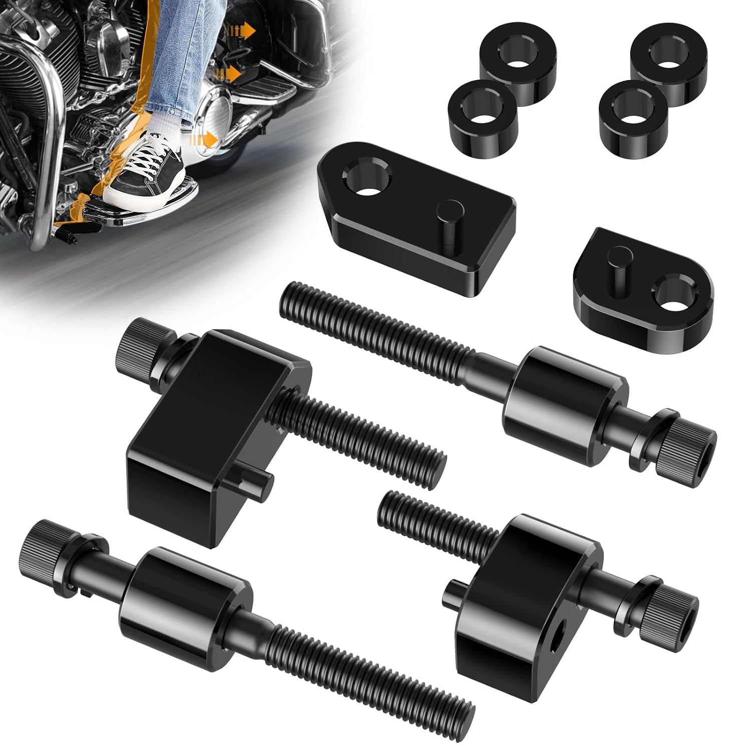 1inch &1.5inch Driver Floorboard Extensions Kit Fit for Harley Touring Road Glid