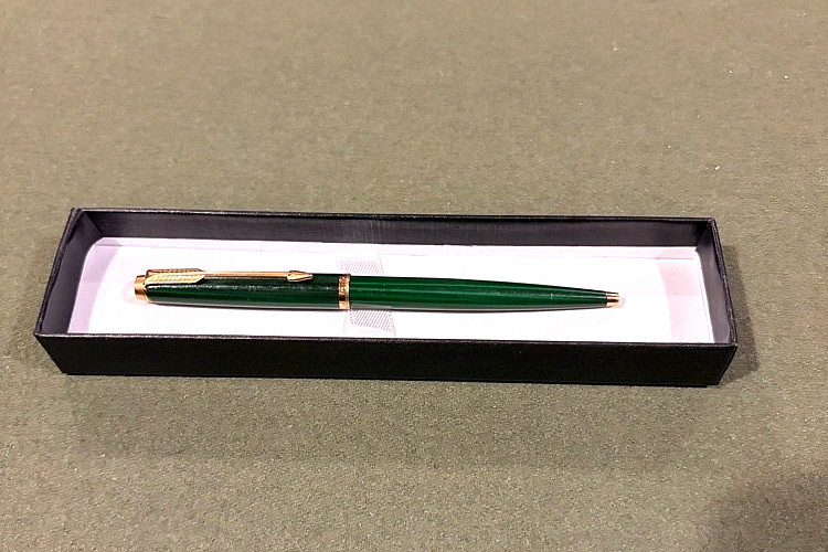 Vintage Parker 75 Malachite Green Lacquer Ballpoint Pen Chinese Logo