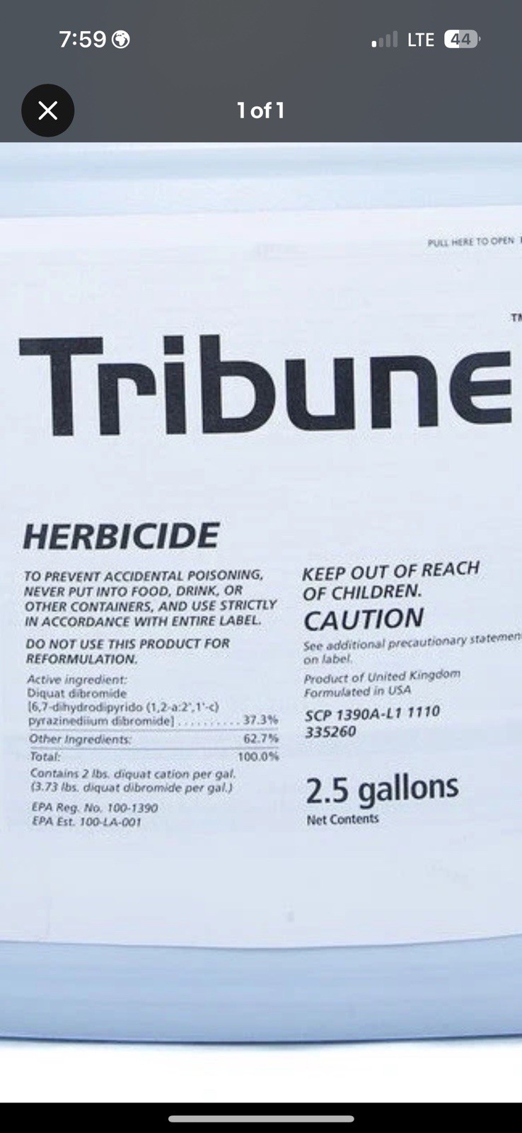 Tribune Diquat  Aquatic Herbicide - 2.5 Gallons BEST PRICE