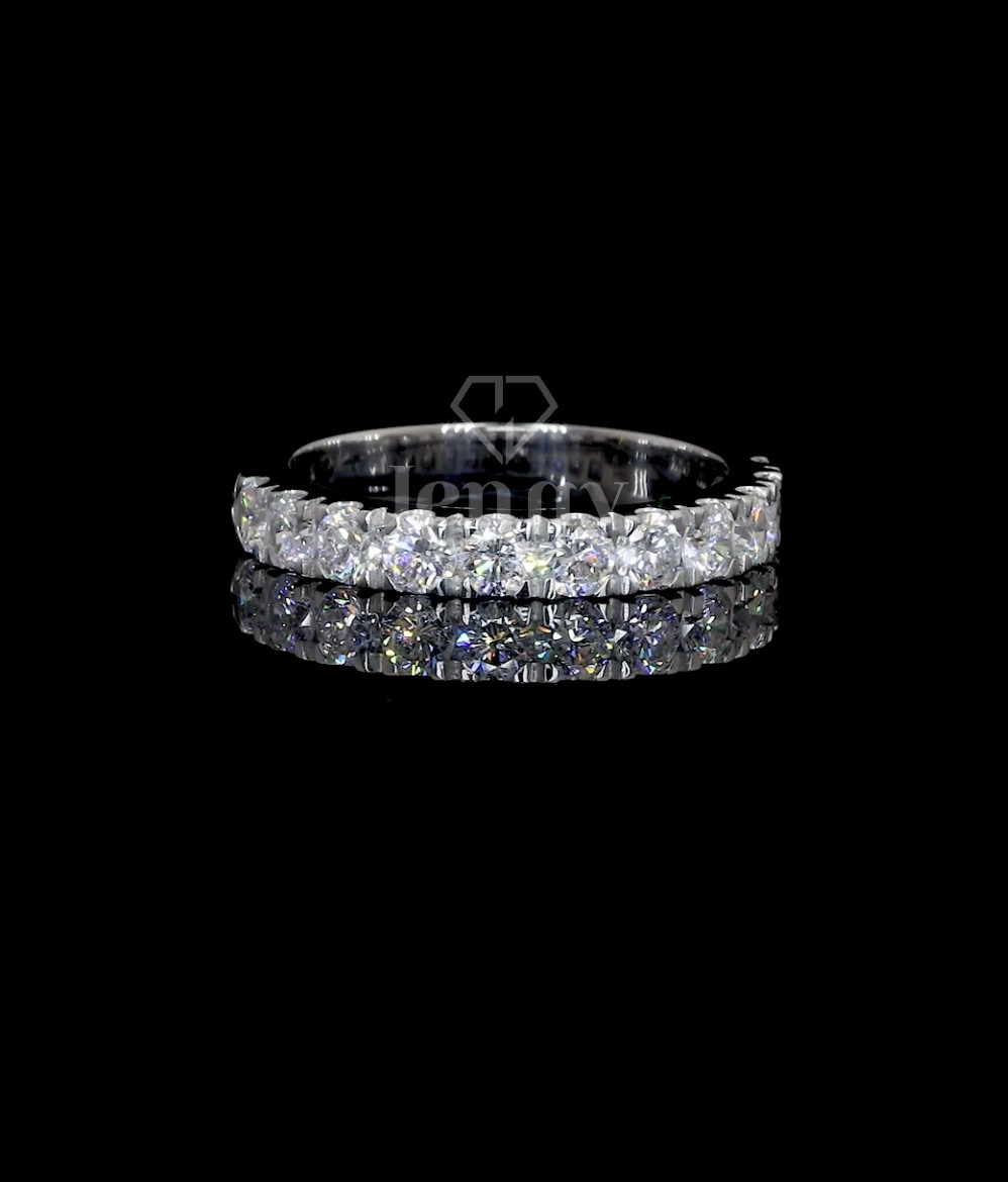 1.10 CT Round Cut Lab-Grown Diamond Half Eternity Band – E VS1 IGI Certified