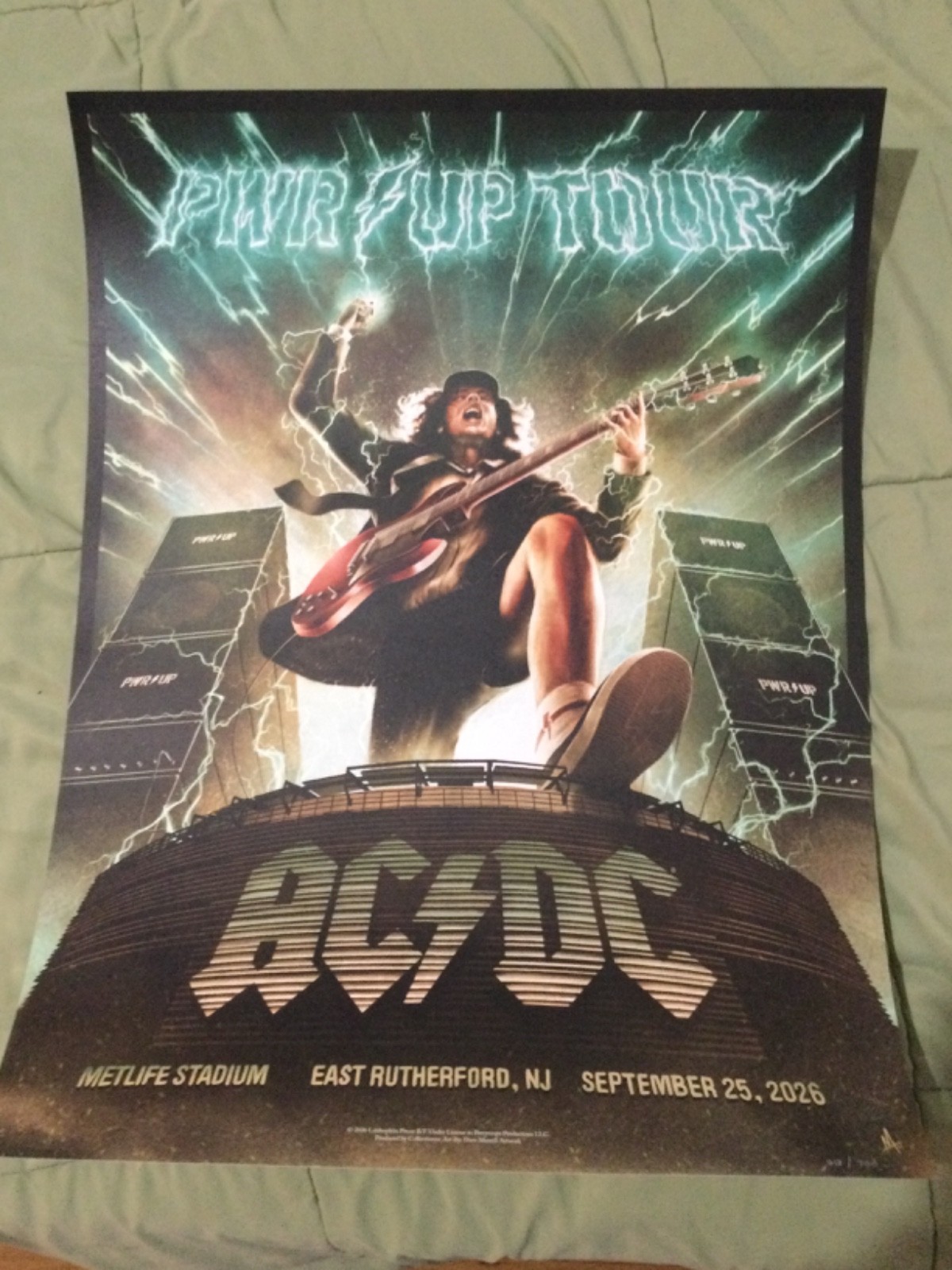 AC/DC  METLIFE STADIUM NJ,NY  09-25-26  POSTER LIMITED EDITION PWR UP TOUR