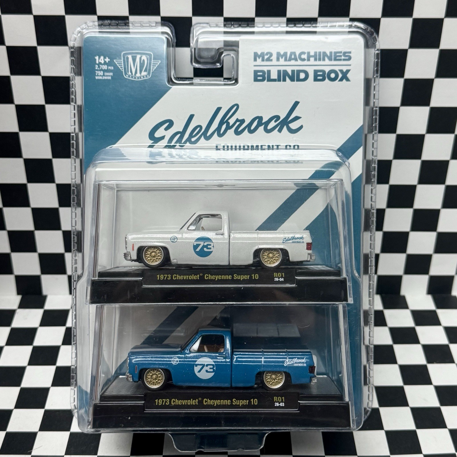 M2 Machines Blind Box Edelbrock 1973 Chevrolet Cheyenne Super 10 1:64  Opened.
