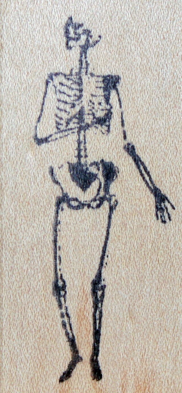 NEW Standing Skeleton Rubber Art Stamp