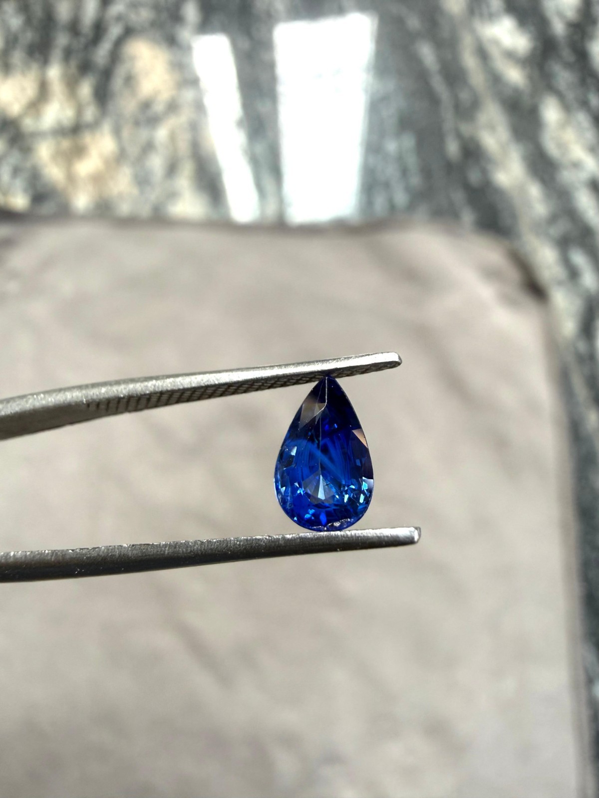 1.09 Ct Blue Sapphire Pear Shape Heated Gemstone 5.20x8.20mm Loose Sapphire