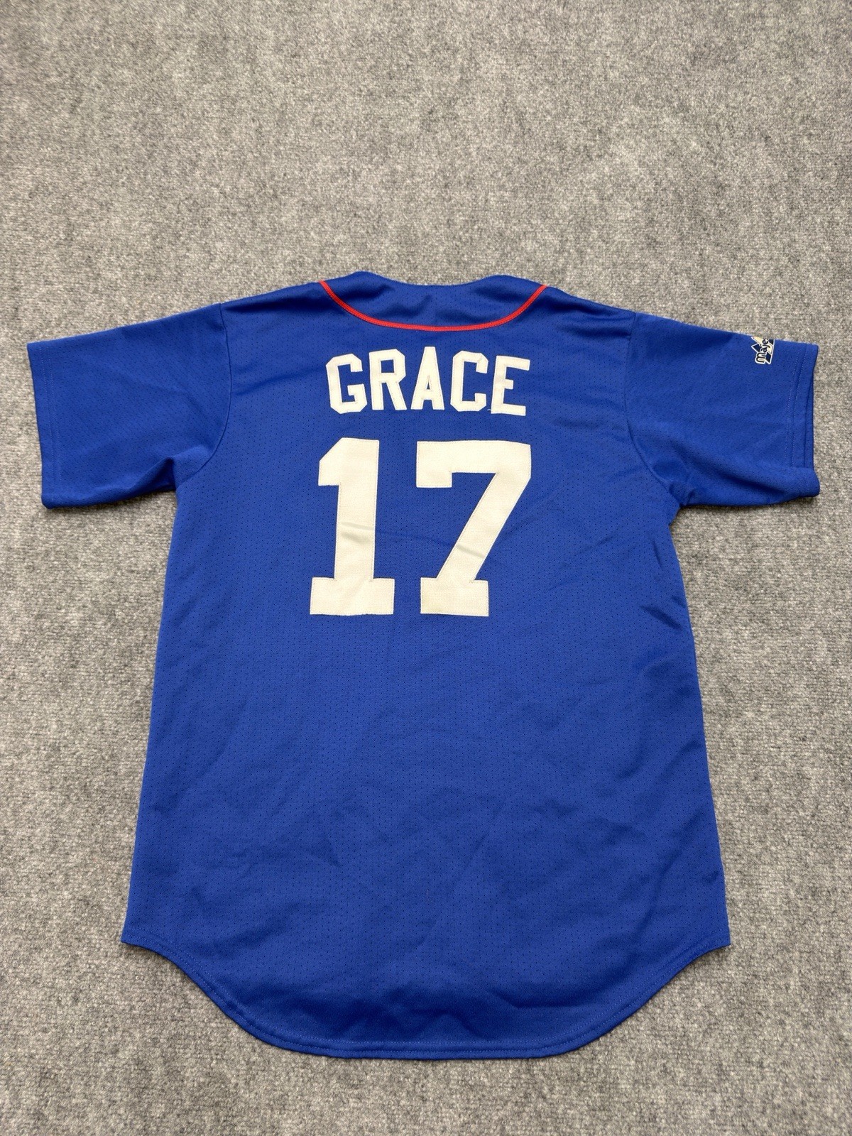 VINTAGE Chicago Cubs Jersey Mark Grace Blue Stitched Mens Med MLB Baseball #17