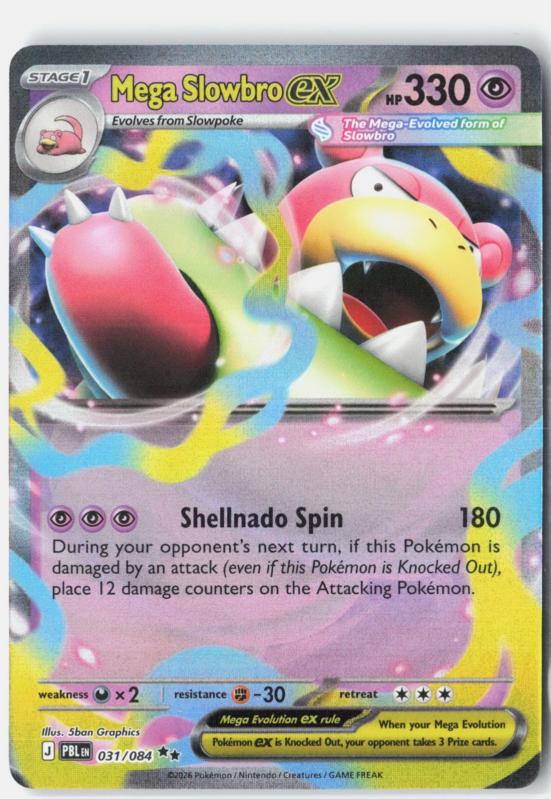 Mega Slowbro ex Holo Double Rare ME05: Pitch Black 031/084 NM