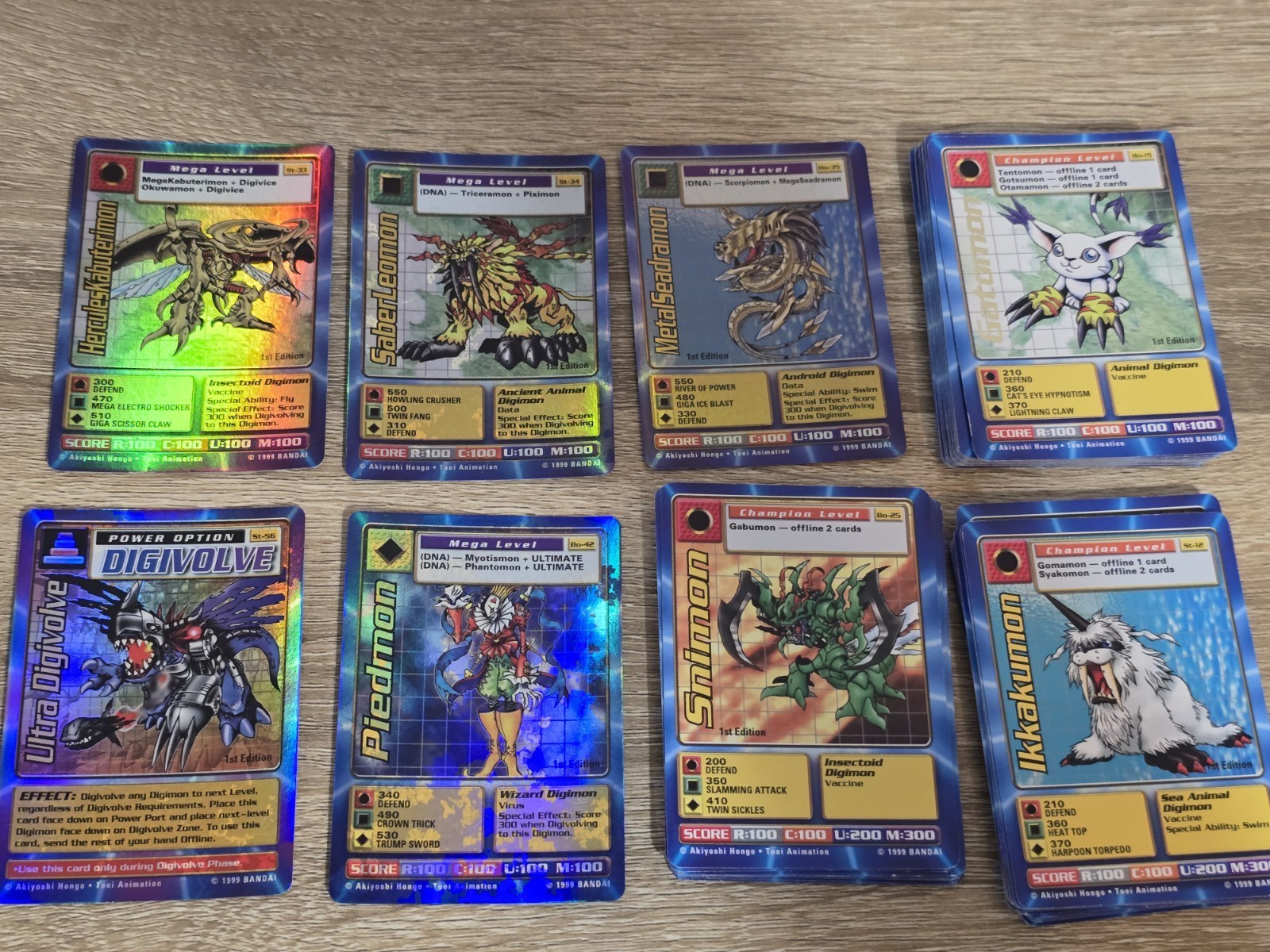 Vintage 1999 Bandai Digimon 1st Edition 68 Card Lot Rare Booster Chase Holos
