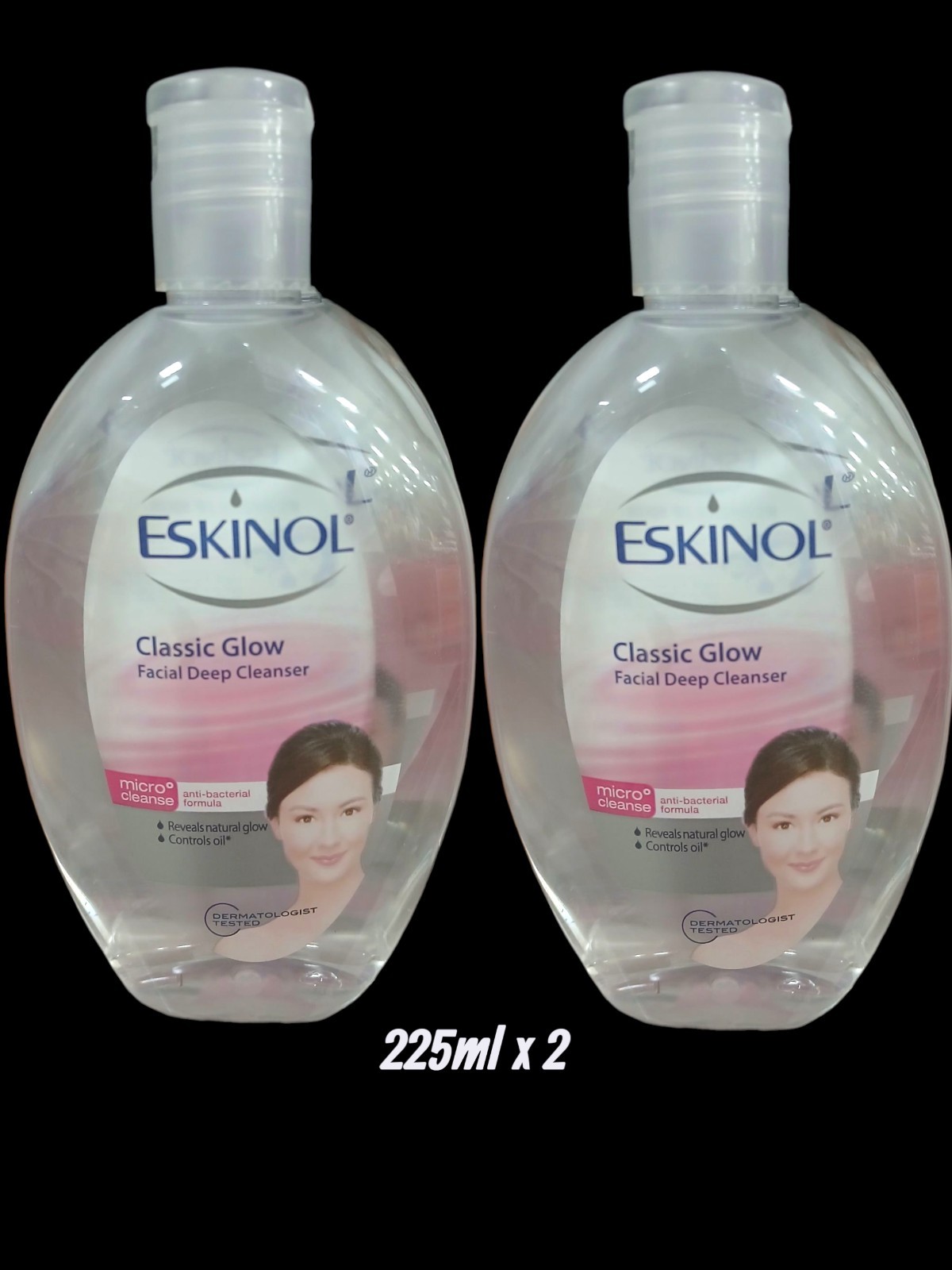 Eskinol Classic Glow Facial Deep Cleanser 225ml x 2 (Lot of 2)