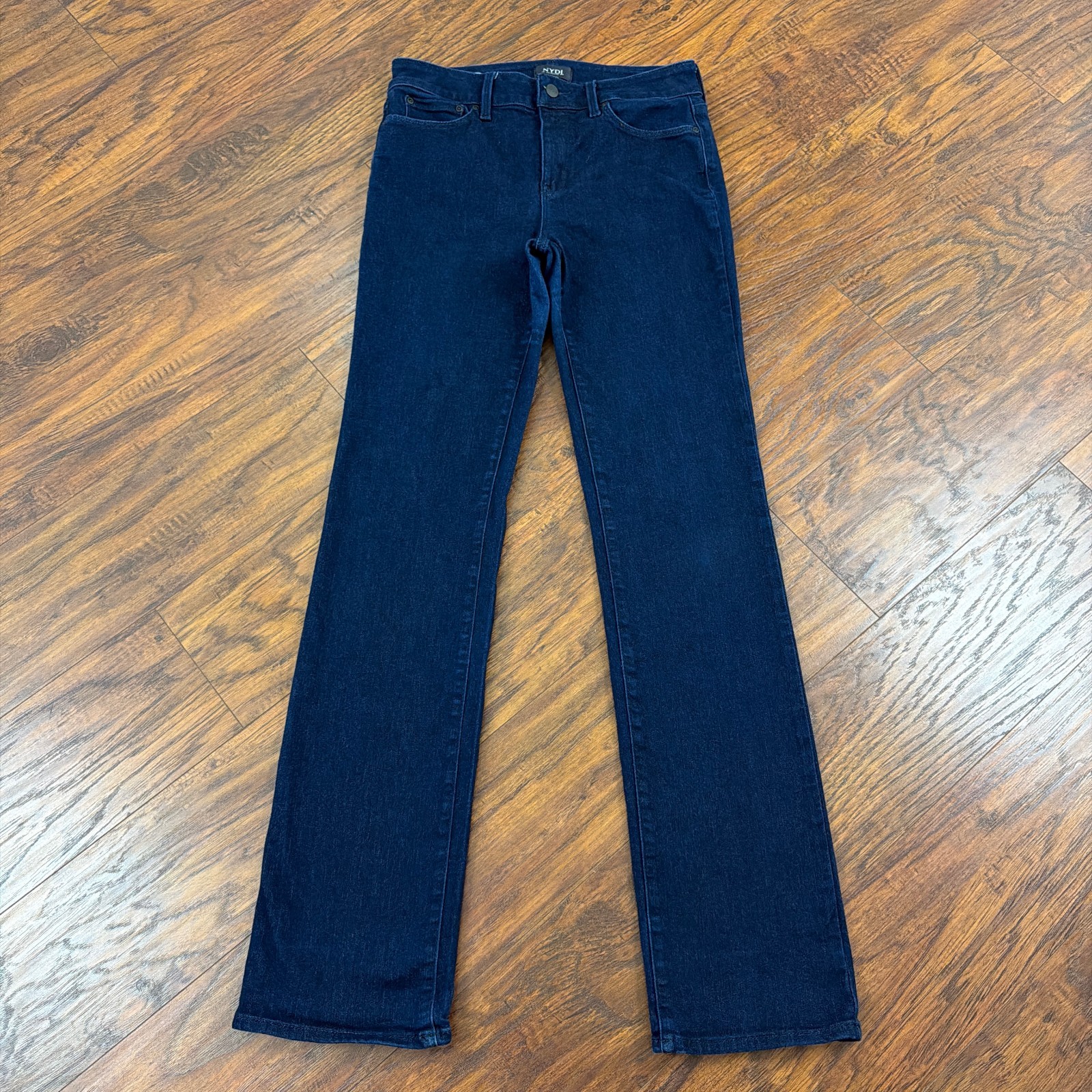 NYDJ Jeans Womens 6 Straight Mid Rise Dark Wash Denim Marilyn Lift Tuck 27x33