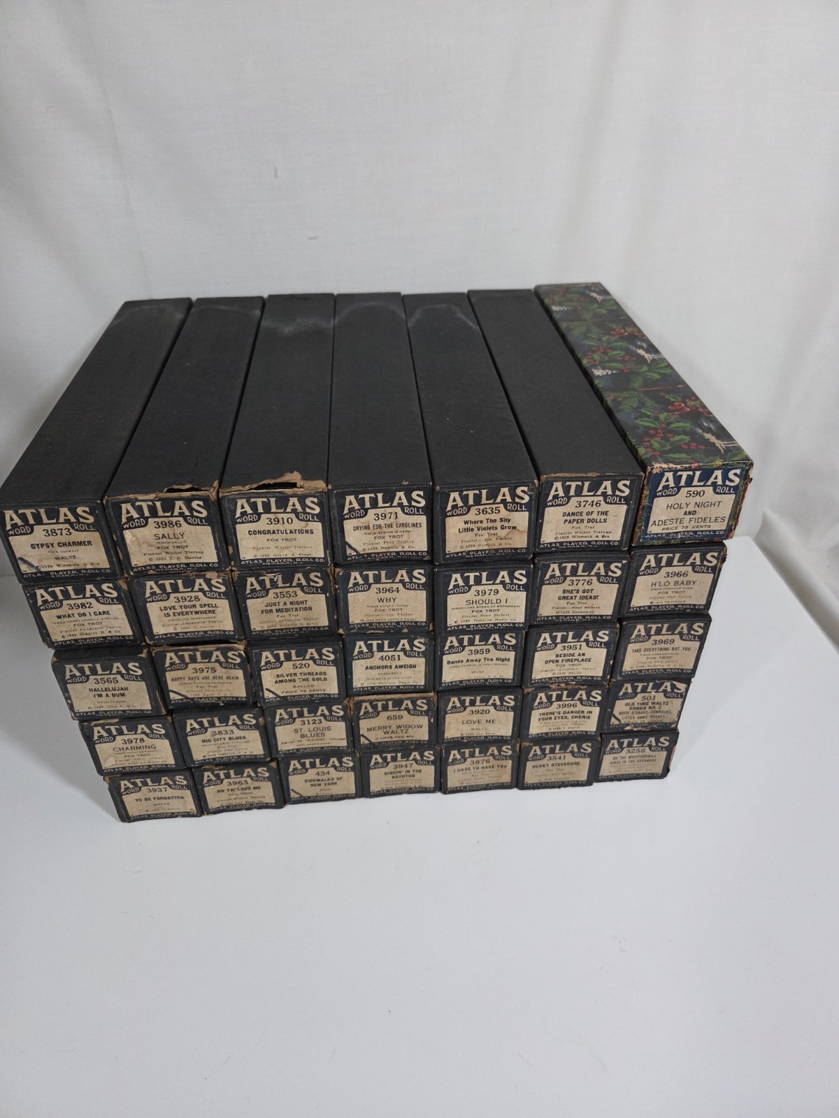 Lot Of 35 Vintage Atlas Player Piano Word Rolls 1900-1929 Blues Waltz Ballads