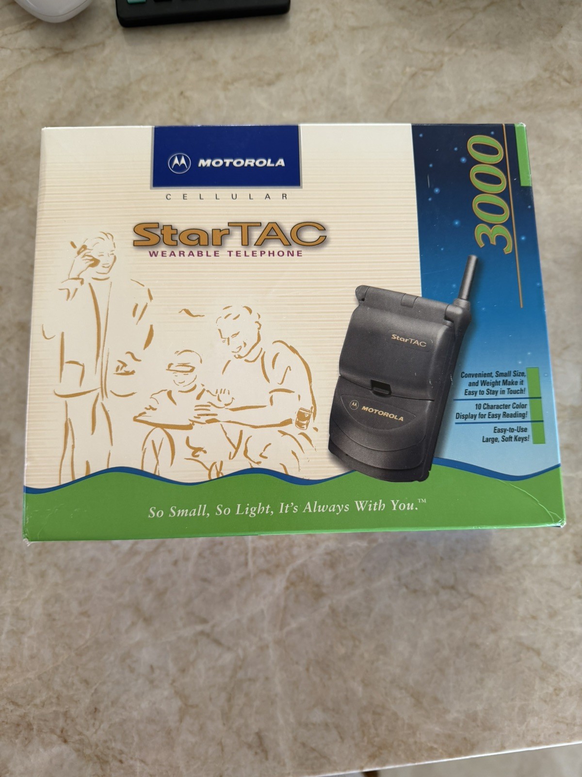 StarTAC 3000 VINTAGE Motorola FLIP Phone In Box W/Charger + Manual