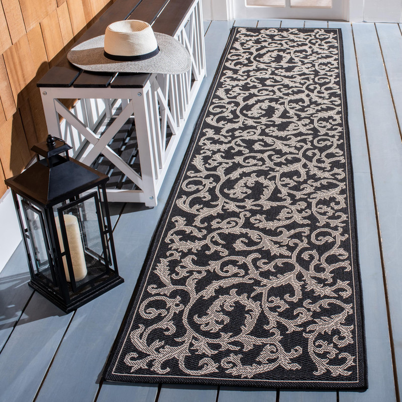 Safavieh Washable Rug Outdoor Courtyard Collection - 23 X 10 Runner Black Sand Safavieh Washable Rug Outdoor Courtyard Collection - 23 X 10 Runner Black Sand