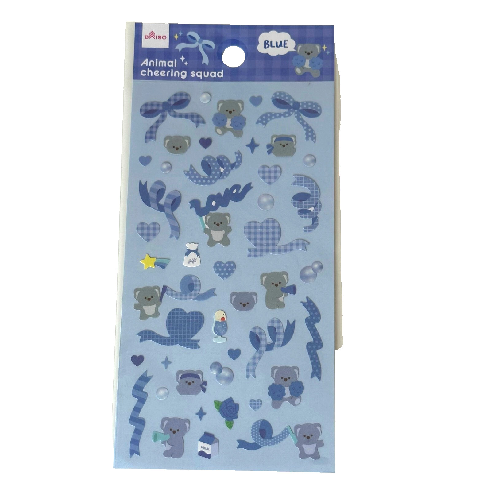 Daiso Animal Cheering Squad Blue Koala Sticker Sheet