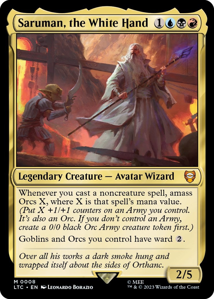 Foil Saruman, the White Hand - 8 - NM - Commander: The Lord of the Rings: Tal...