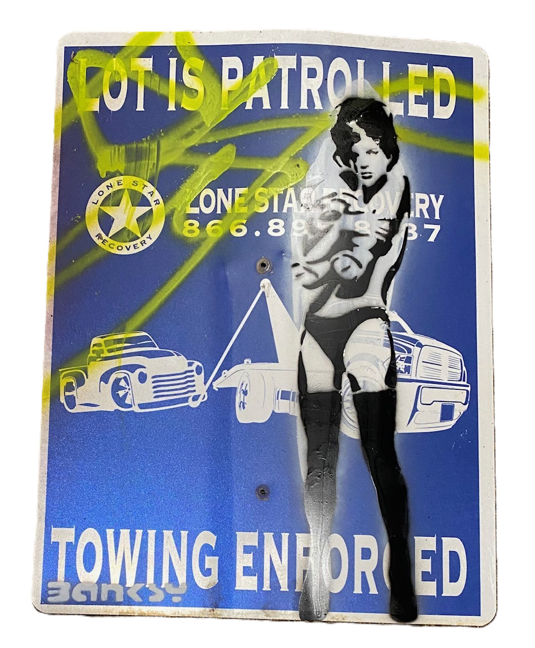 Banksy Graffiti Art NYC Sexy Teddy Bear Girl Metal Street Sign Painting 18x24