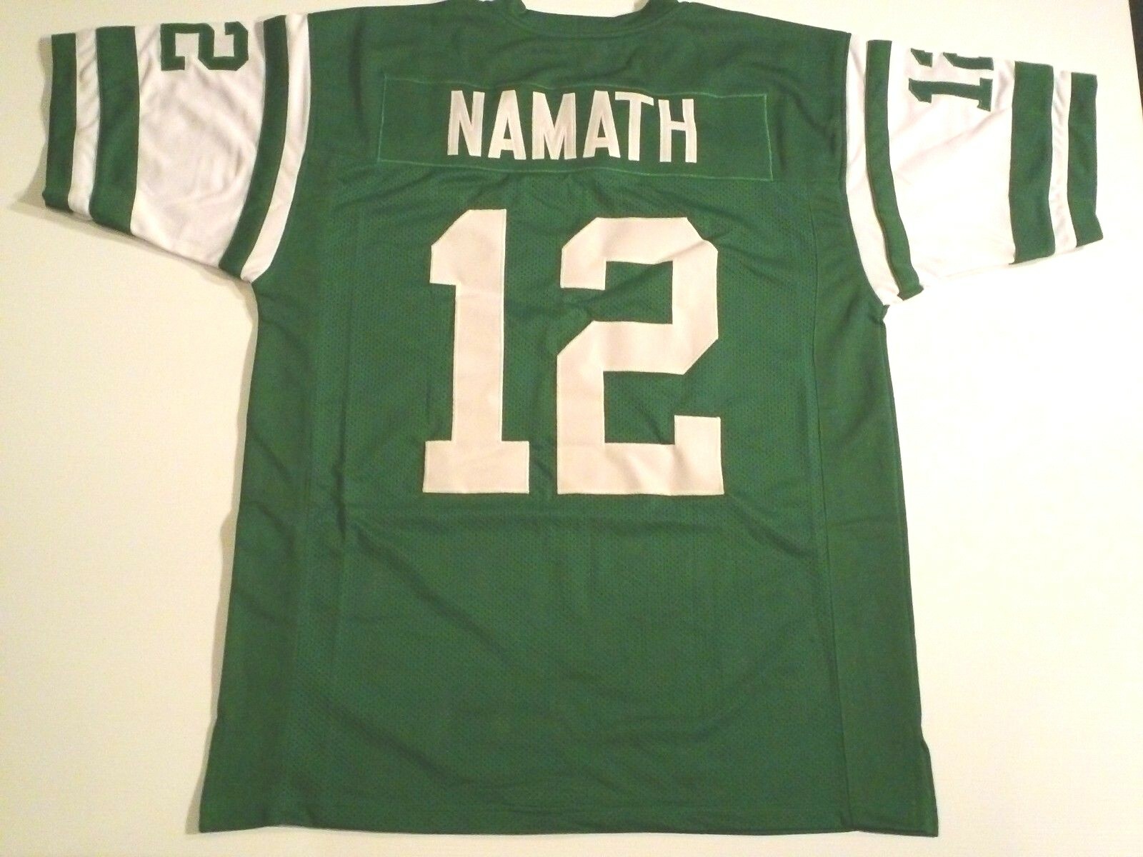 UNSIGNED CUSTOM Sewn Stitched Joe Namath Green Jersey - M, L, XL, 2XL, 3XL