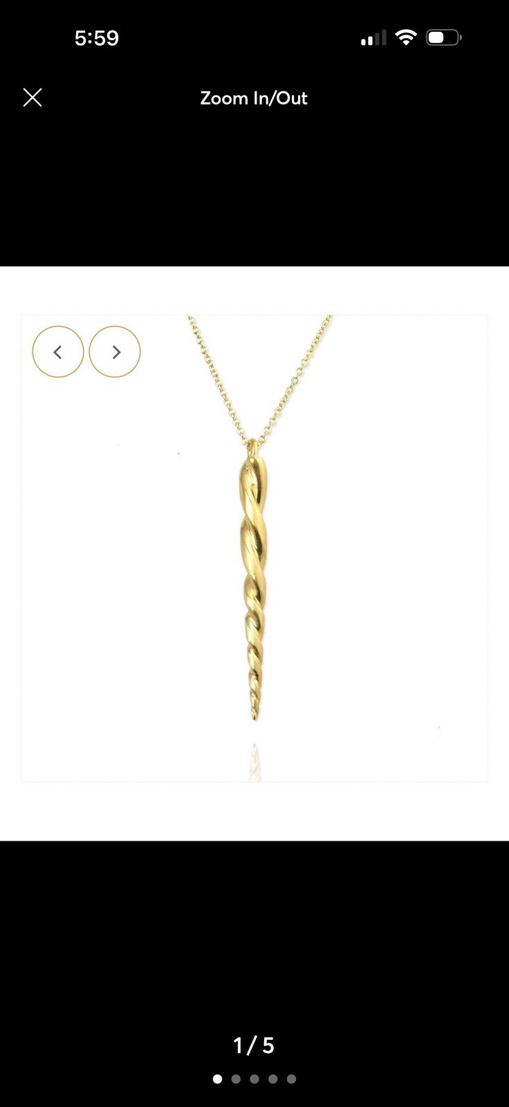 9k Solid Gold Unicorn horn necklace 22 Inch Chain 9k Solid Gold Unicorn horn necklace 22 Inch Chain