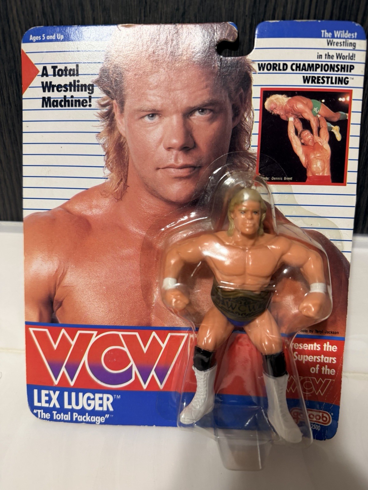Galoob WCW Lex Luger Action Figure Superstars Boxed Wrestling Figures
