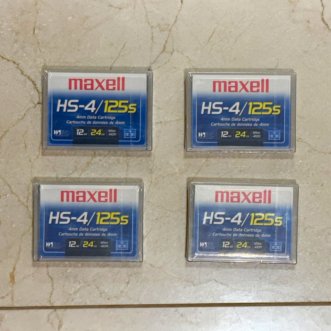 Maxell HS-4/125s AIT Data Cartridge 12/24GB Lot of 4 New and Sealed Maxell HS-4/125s AIT Data Cartridge 12/24GB Lot of 4 New and Sealed