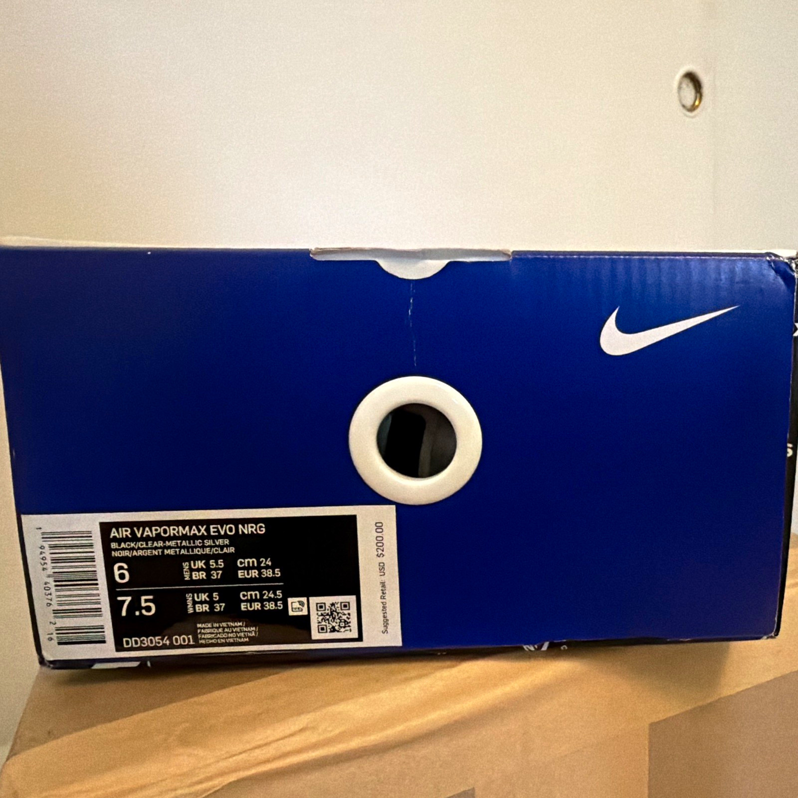 NVR WORN Nike Air VaporMax EVO NRG Collector\'s Closet Men\'s 7.5 BLCK DD3054-001 NVR WORN Nike Air VaporMax EVO NRG Collector\'s Closet Men\'s 7.5 BLCK DD3054-001