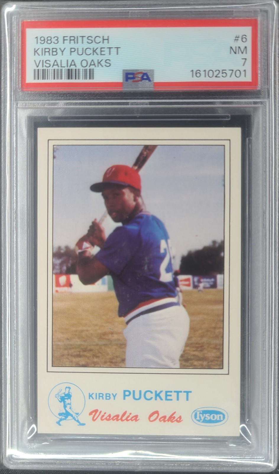 1983 Fritsch Kirby Puckett Visalia Oaks #6 PSA 7 minor league rookie RC HOF MiLB 1983 Fritsch Kirby Puckett Visalia Oaks #6 PSA 7 minor league rookie RC HOF MiLB