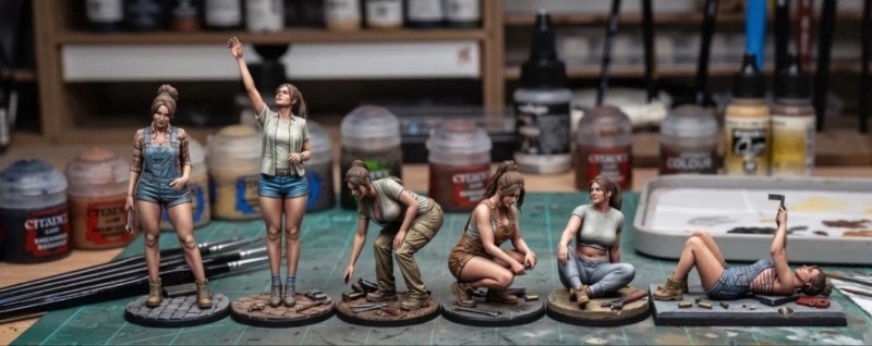 1/24 Scale 75mm Resin Figure Female Mechanic 6set Unpainted Model Kit 1/24 Scale 75mm Resin Figure Female Mechanic 6set Unpainted Model Kit