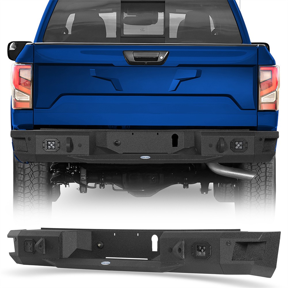 Fit 17-24 Nissan Titan Truck Rear Bumper Reinforcement w/ Light Textured Steel