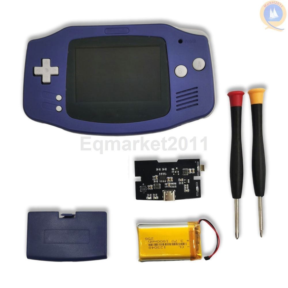 GBA IPS LCD Backlight Kit Drop in 1800mAh batteries with shell GameBoy Advance
