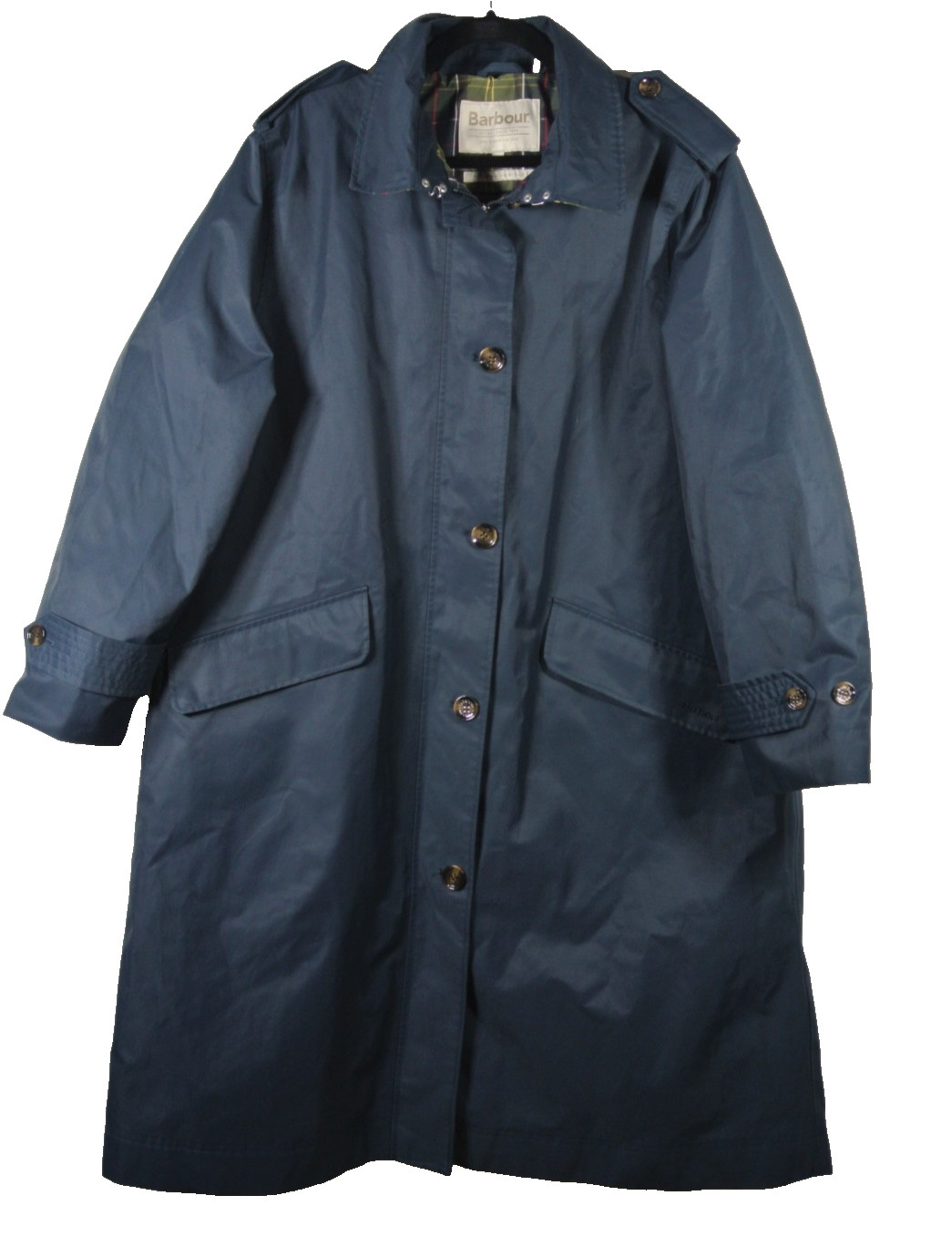NEW/missing belt, BARBOUR Camilla Waterproof Trench Coat in Navy Size 1X #C4879