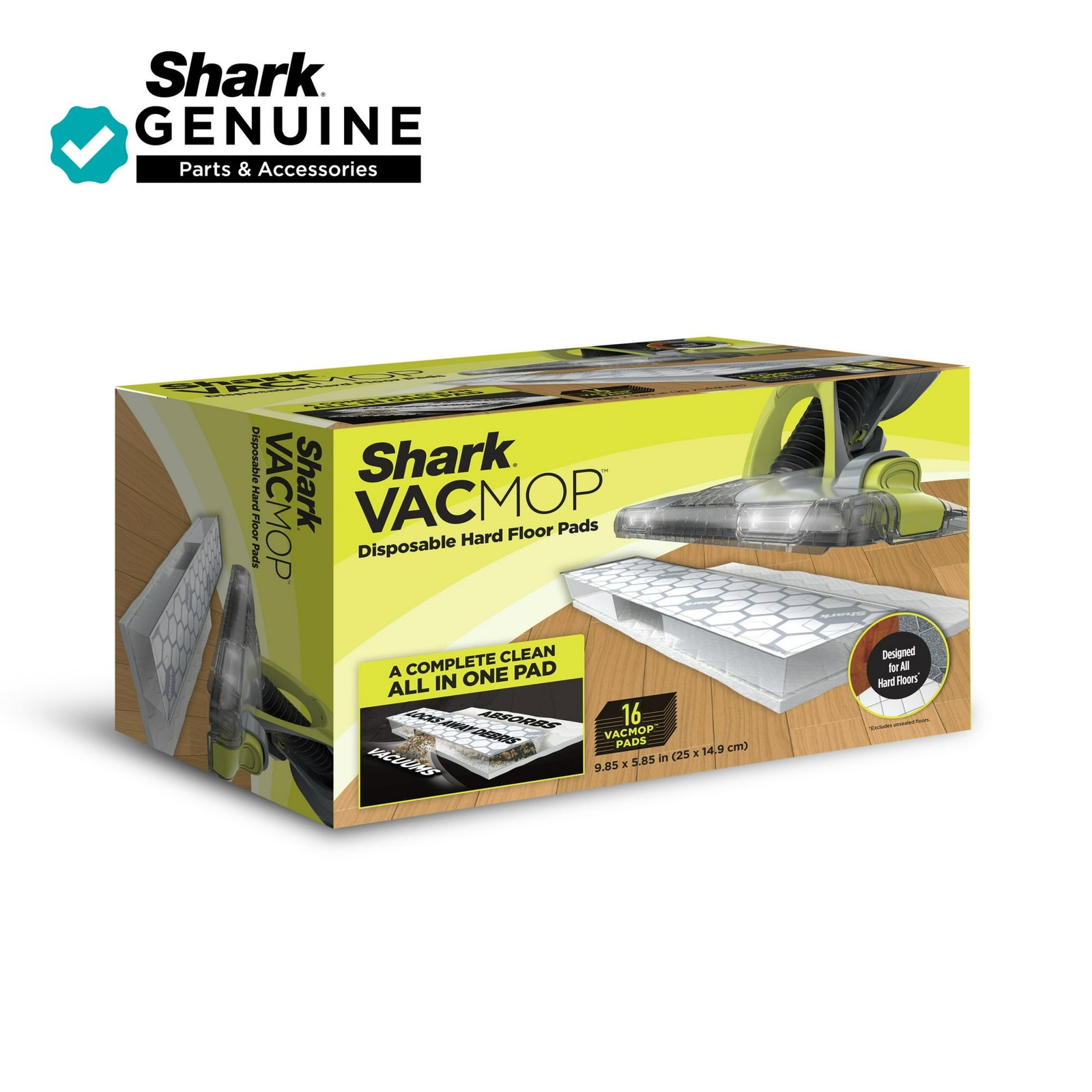 Shark VACMOP Disposable Hard Floor Vacuum And Mop Pad Refills Home 16 Count