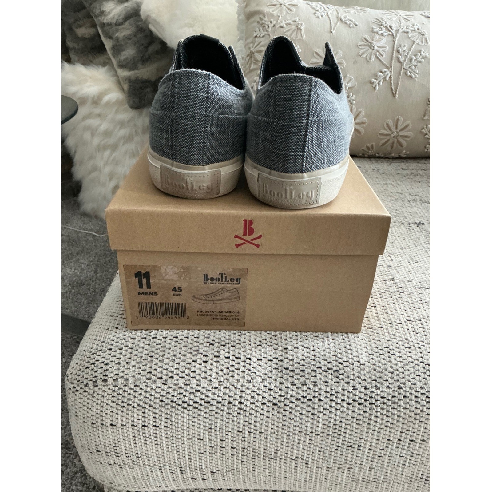 Bootleg John Varvatos Mens 11 Charcoal Heather Fabric Low Top Sneakers FB0001V1 Bootleg John Varvatos Mens 11 Charcoal Heather Fabric Low Top Sneakers FB0001V1