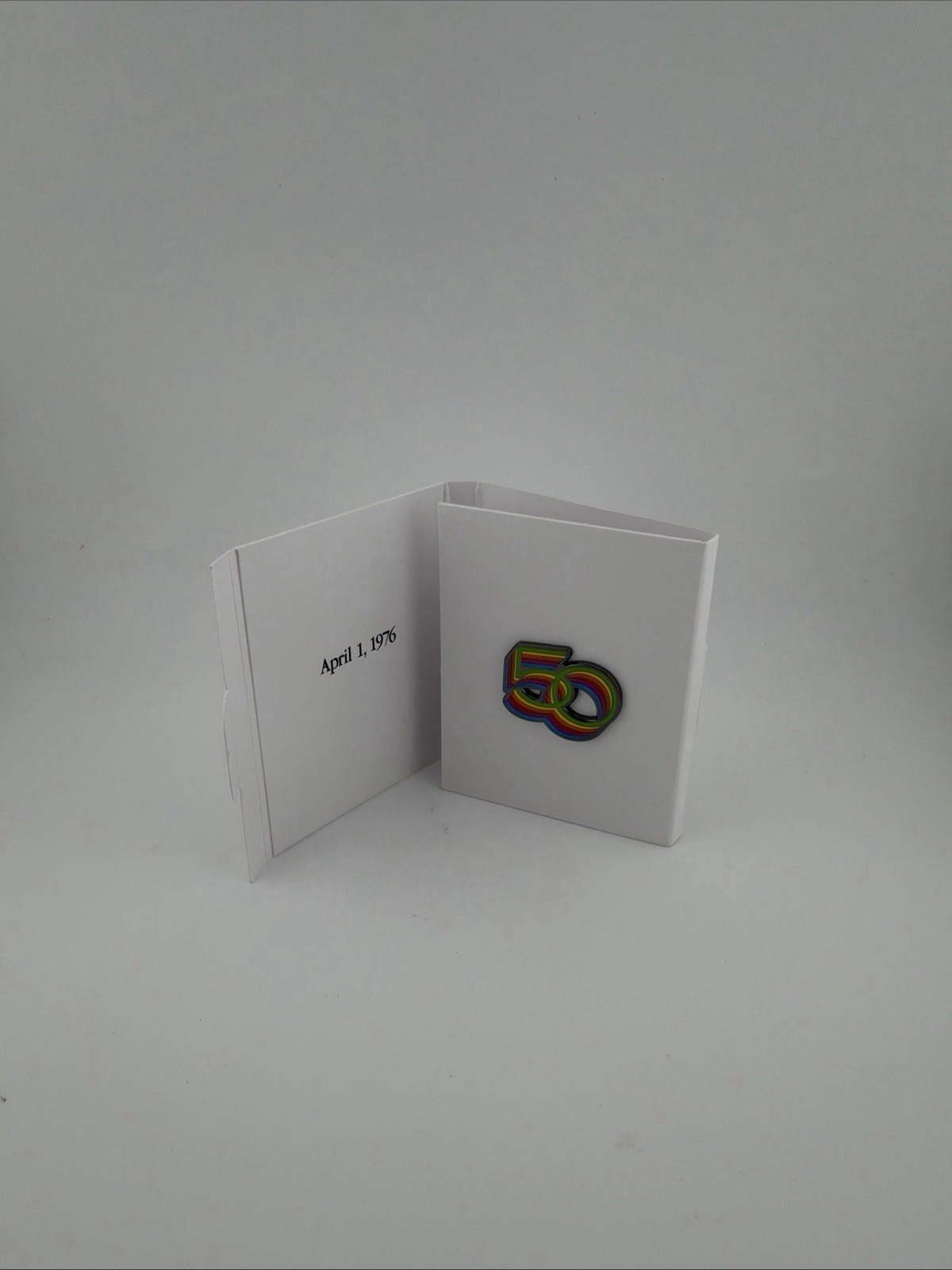 Apple 50th Anniversary Employee Exclusive Rainbow Enamel Pin 1976-2026 w/ Card