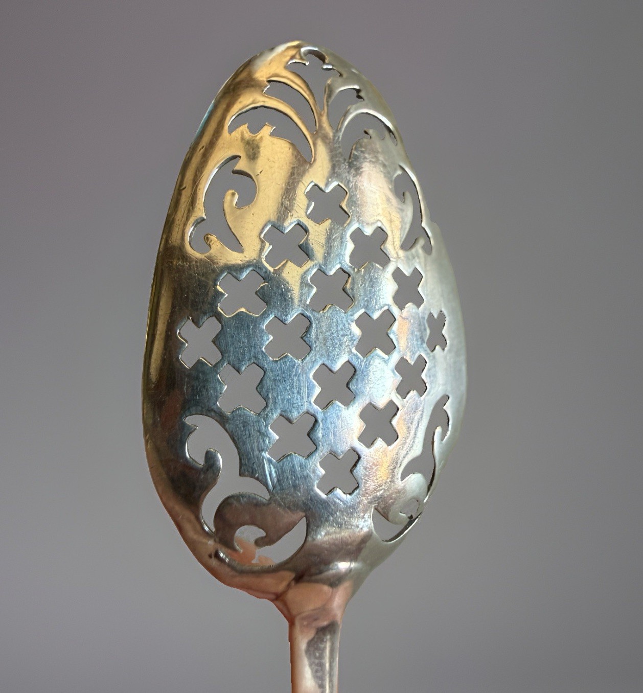 Antique George II Silver Mote Spoon, 5.25 C1740