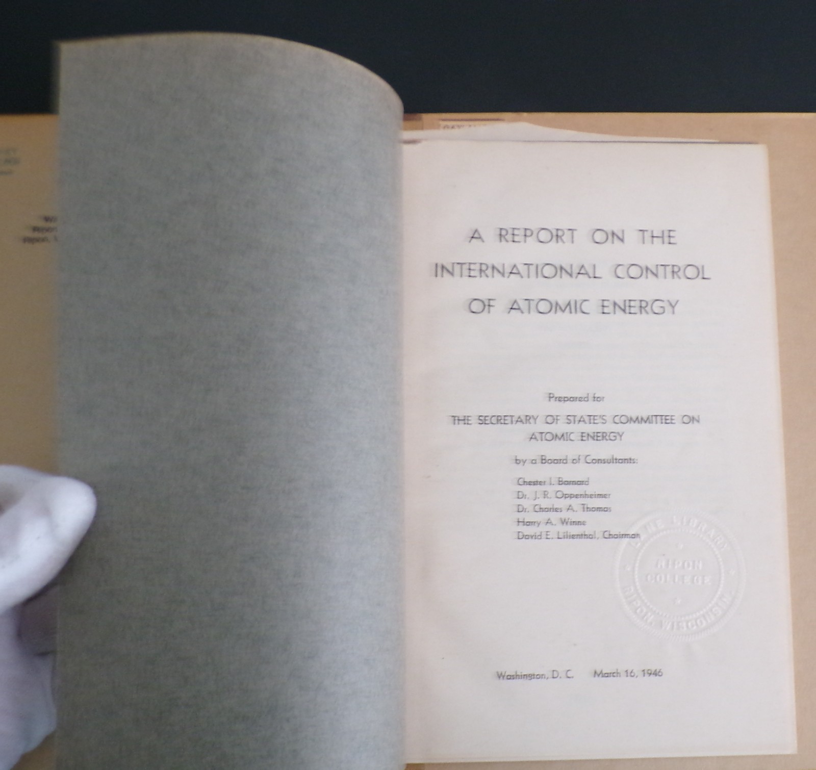 Rare Robert Oppenheimer A Report on the International Control of Atomic Energy Rare Robert Oppenheimer A Report on the International Control of Atomic Energy