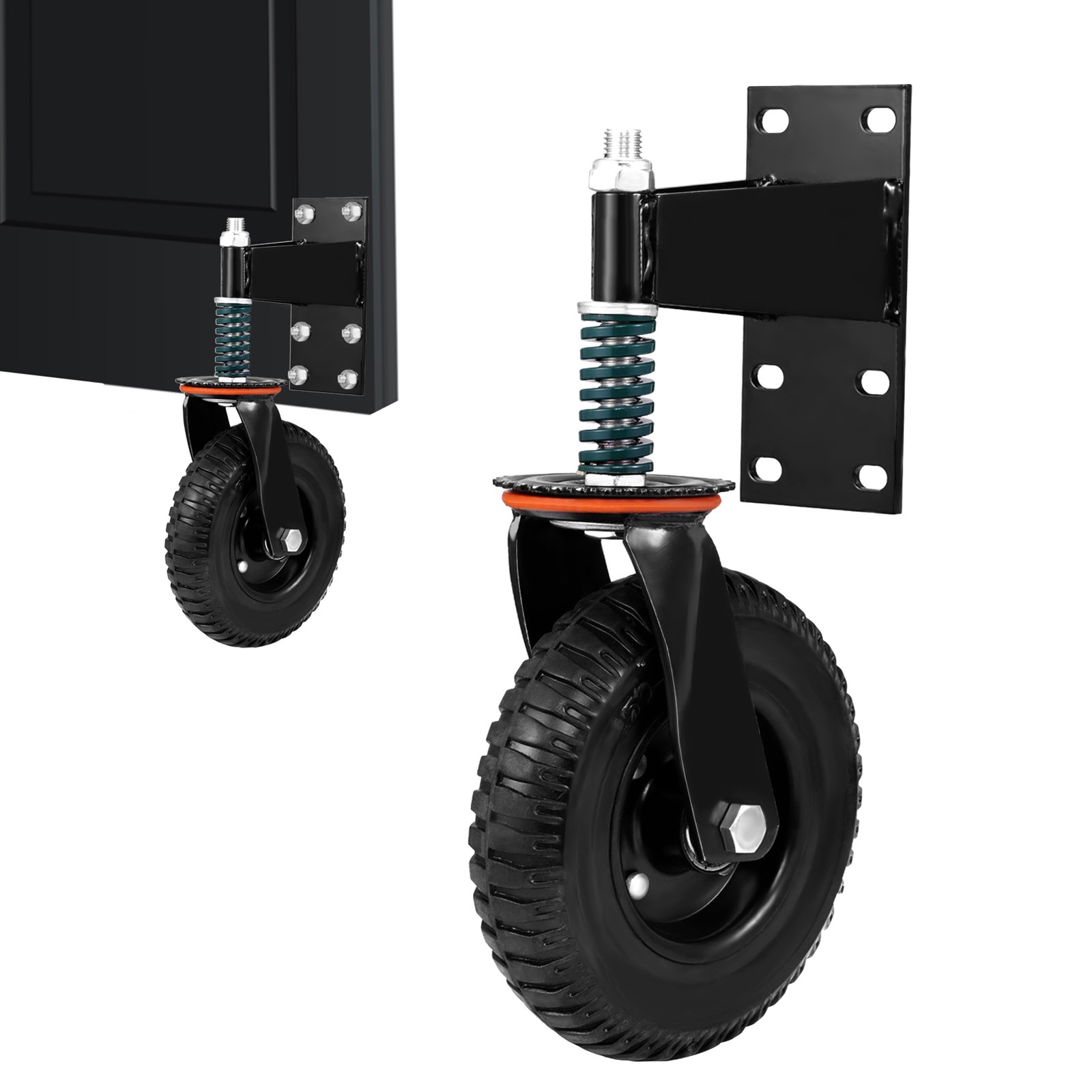 Gate Wheel 8in Heavy Duty Spring-Loaded Gate Caster for Wooden Metal Gate 600LBS
