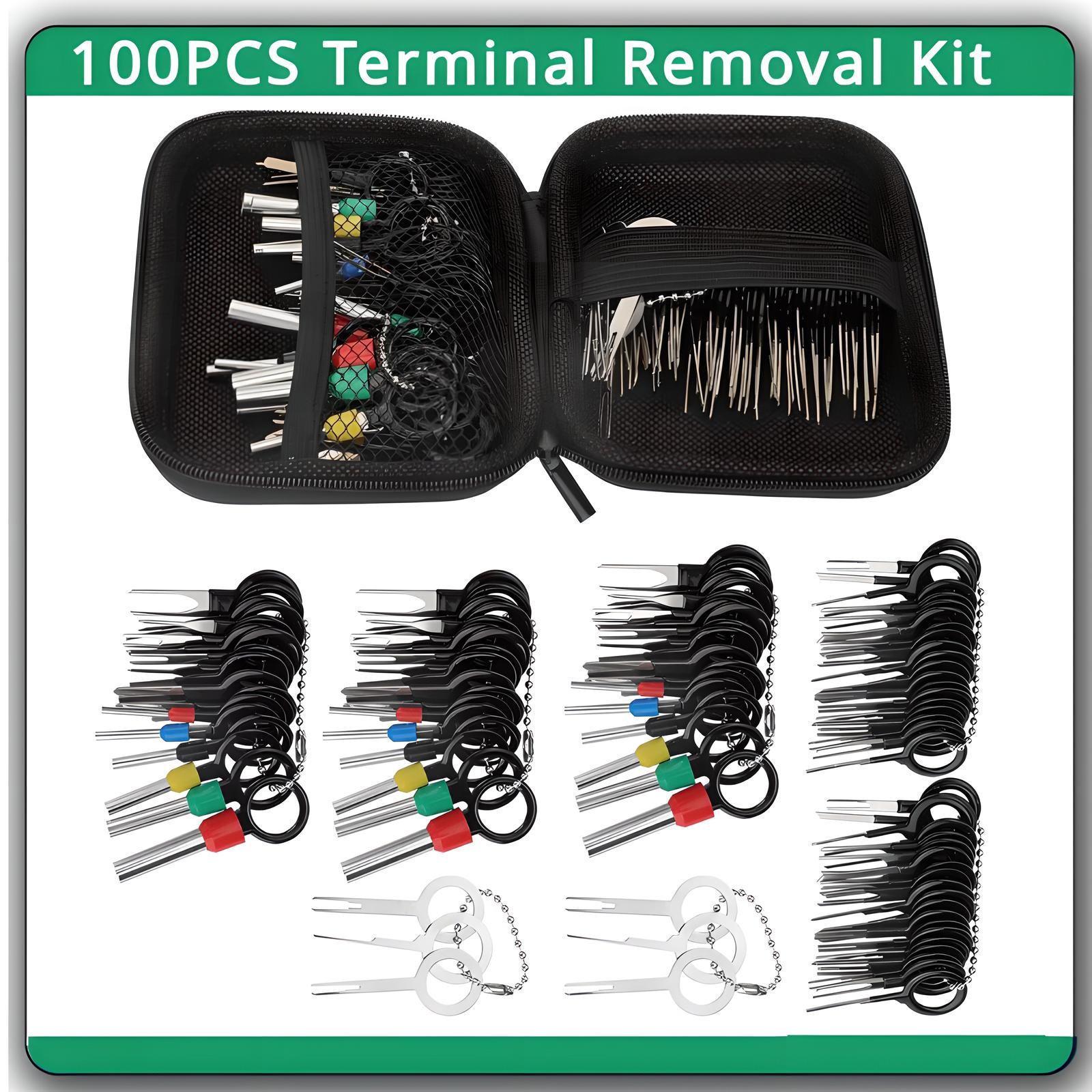 100pcs Automotive Connector Removal Tool Set W/ Pin Ejector Wire Extractor New